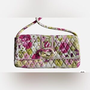 Vera Bradley Make Me Blush Pink and Green Floral Quilted Bag